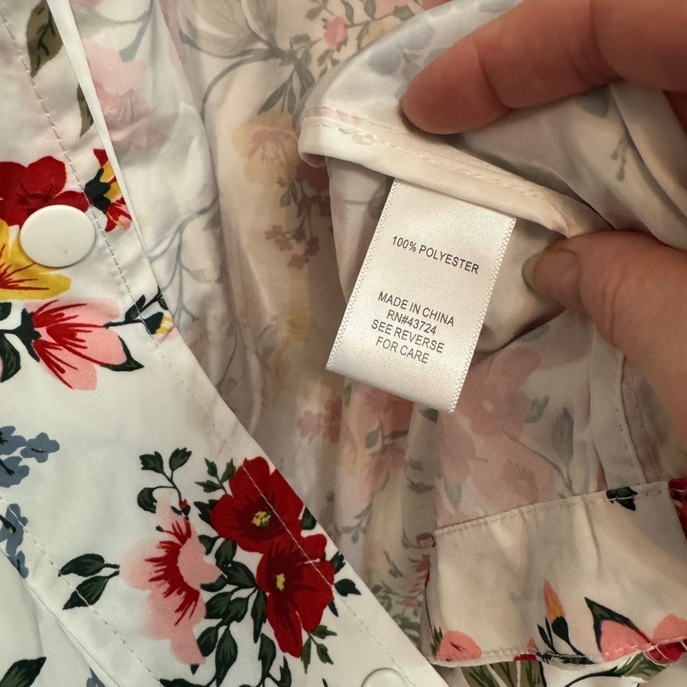 Floral Zippered Women's Spring Jacket. Cottagecore floral girly spring Size L - Picture 9 of 9